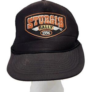 1996 Vintage Sturgis 56th Bike Rally Motorcycle Black Hills Snapback Trucker Hat